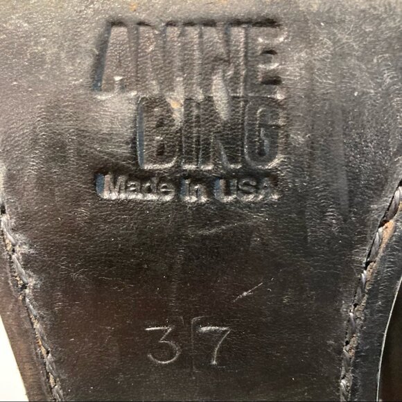 ANINE BING Sz 37 Western Style Suede Stitches Toe Cap Booties - Picture 13 of 15